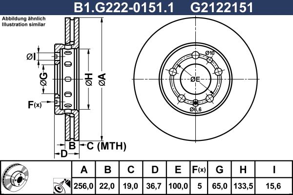 Tarcza hamulcowa GALFER B1.G222-0151.1