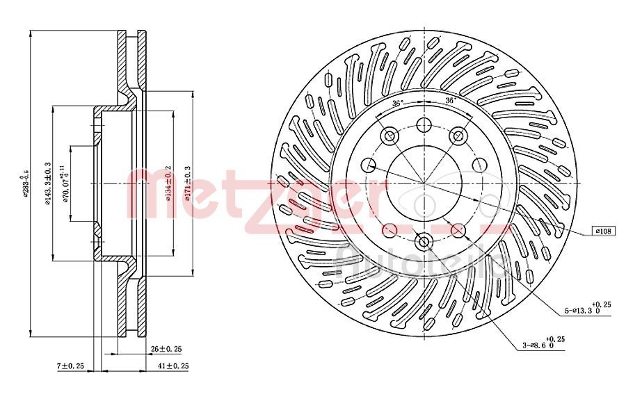 Tarcza hamulcowa METZGER AUTOTEILE 6110839