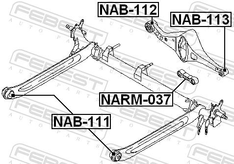 Levně Zavěšení, tělo nápravy FEBEST NAB-111