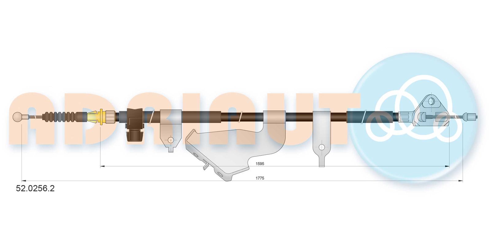 Cablu, frana de parcare ADRIAUTO 52.0256.2