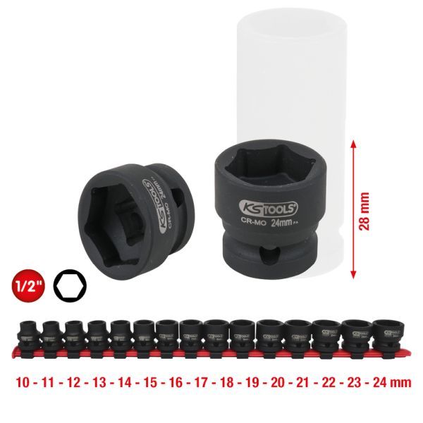 Set capete chei tubulare impact KS TOOLS 515.0055