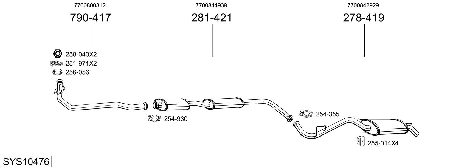 Układ wydechowy BOSAL SYS10476