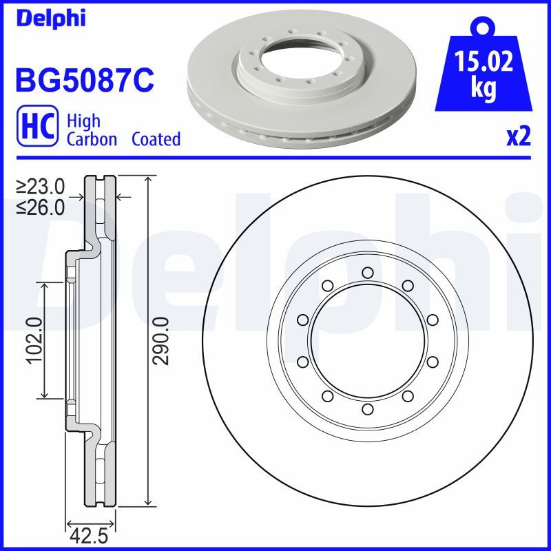 Brzdový kotouč DELPHI BG5087C