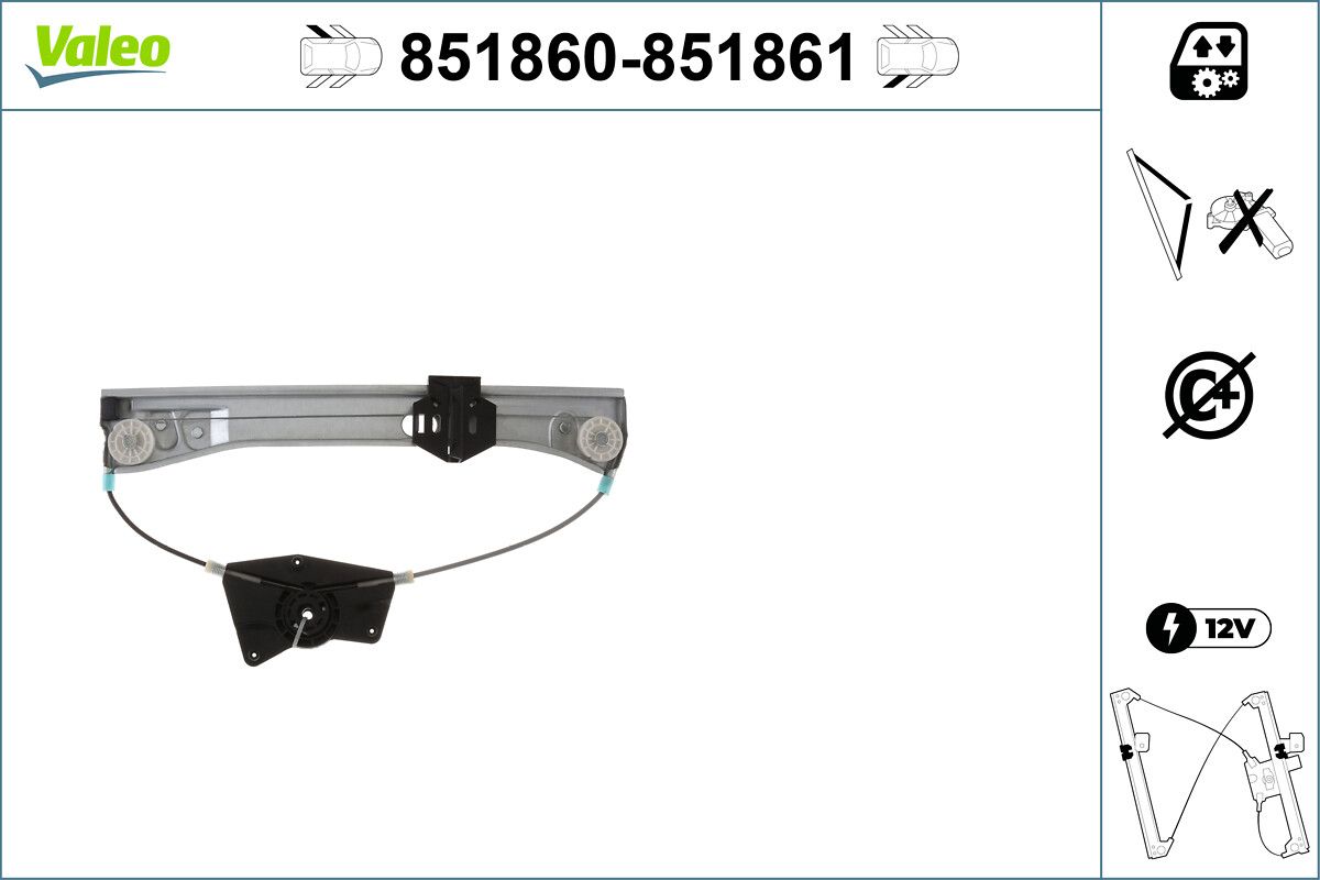 Mecanism actionare geam VALEO 851861