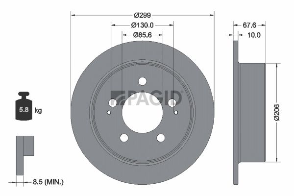 Tarcza hamulcowa PAGID 54987NC