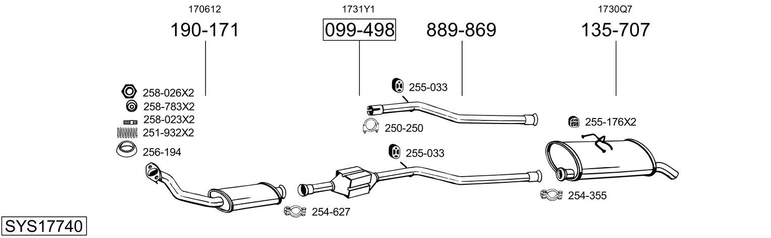 Układ wydechowy BOSAL SYS17740