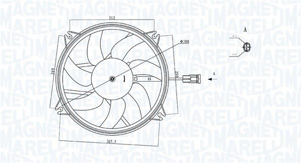 Wentylator, chłodzenie silnika MAGNETI MARELLI 069422720010