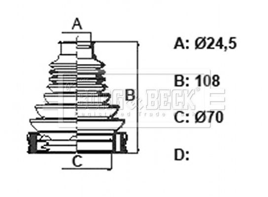 Zestaw osłon, wał napędowy BORG & BECK BCB6396