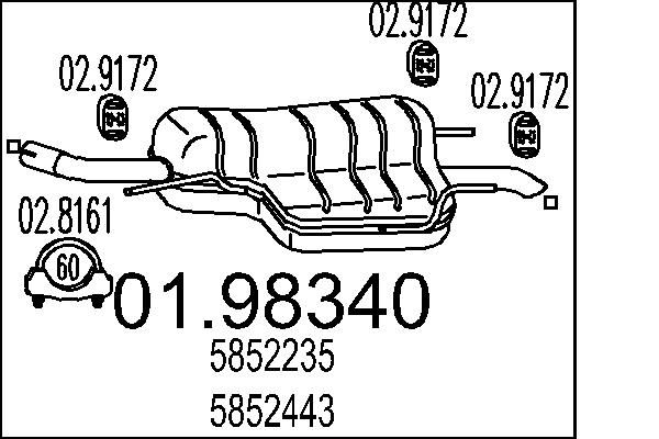 Zadní tlumič výfuku MTS 01.98340