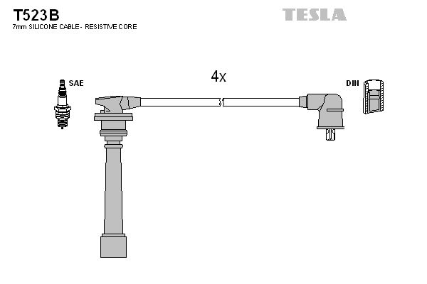 Sada kabelů pro zapalování TESLA T523B