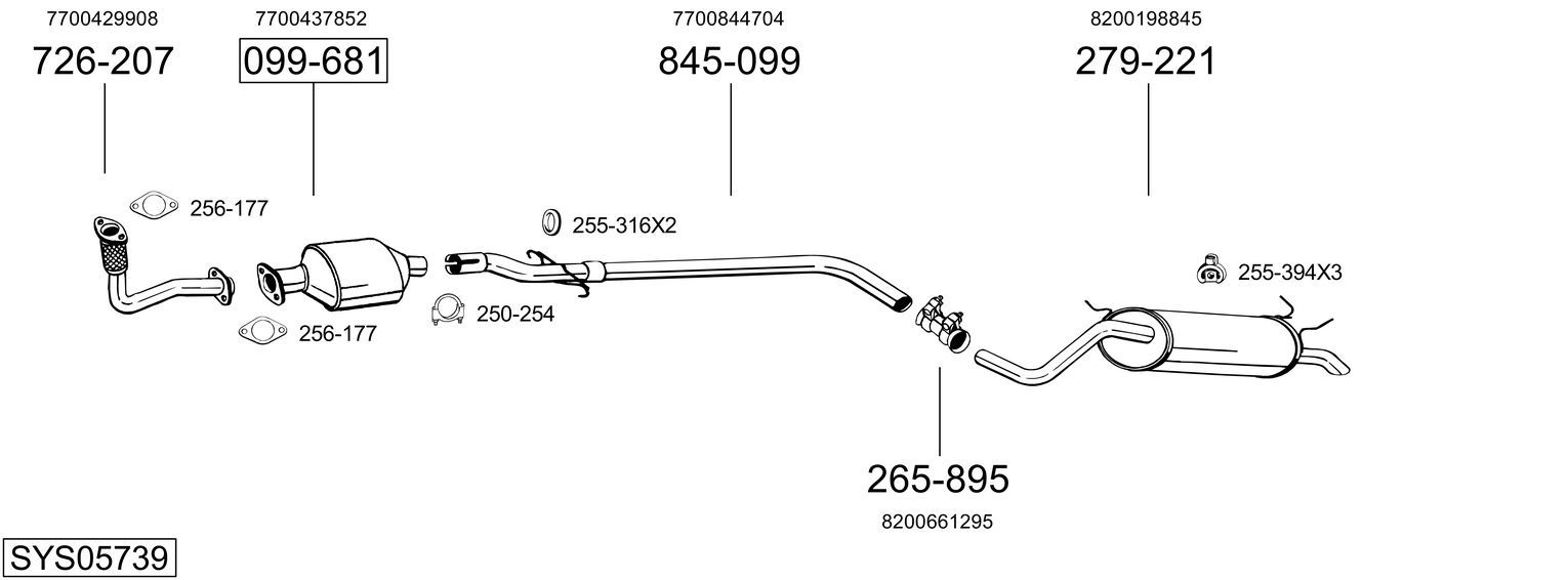 Układ wydechowy BOSAL SYS05739