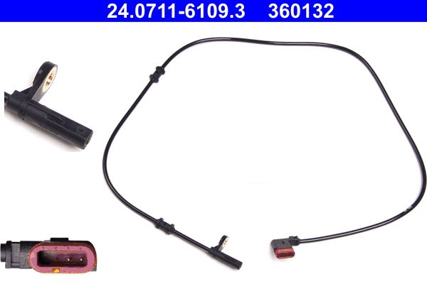 Czujnik, prędkość obrotowa koła ATE 24.0711-6109.3