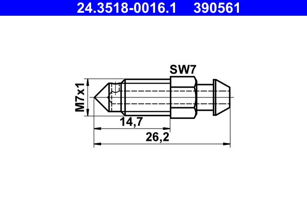 Odvzdušňovací šroub / ventil ATE 24.3518-0016.1