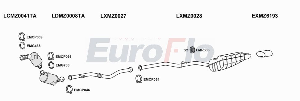 Układ wydechowy EUROFLO MZC2221D0308LHD