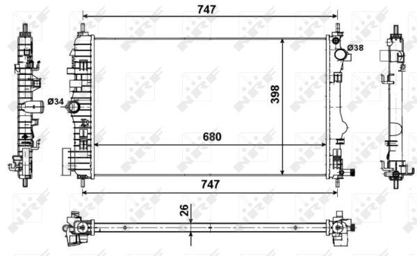 Chladič, chlazení motoru NRF 53774