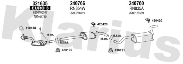 Układ wydechowy KLARIUS 721300E
