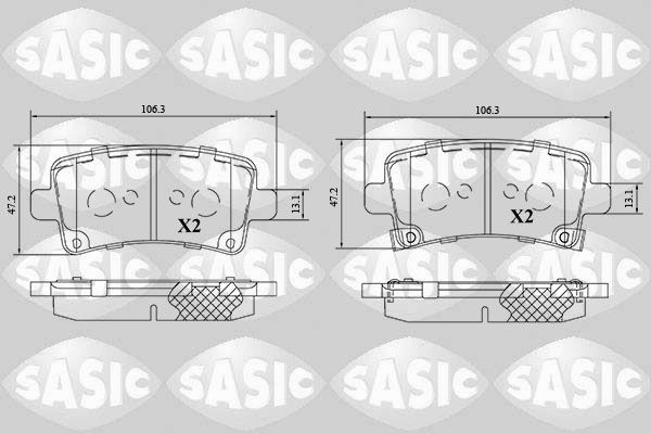 Zestaw klocków hamulcowych, hamulce tarczowe SASIC 6216189