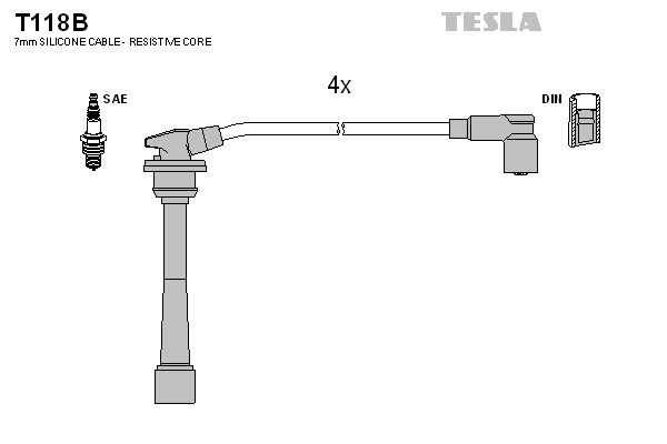 Sada kabelů pro zapalování TESLA T118B