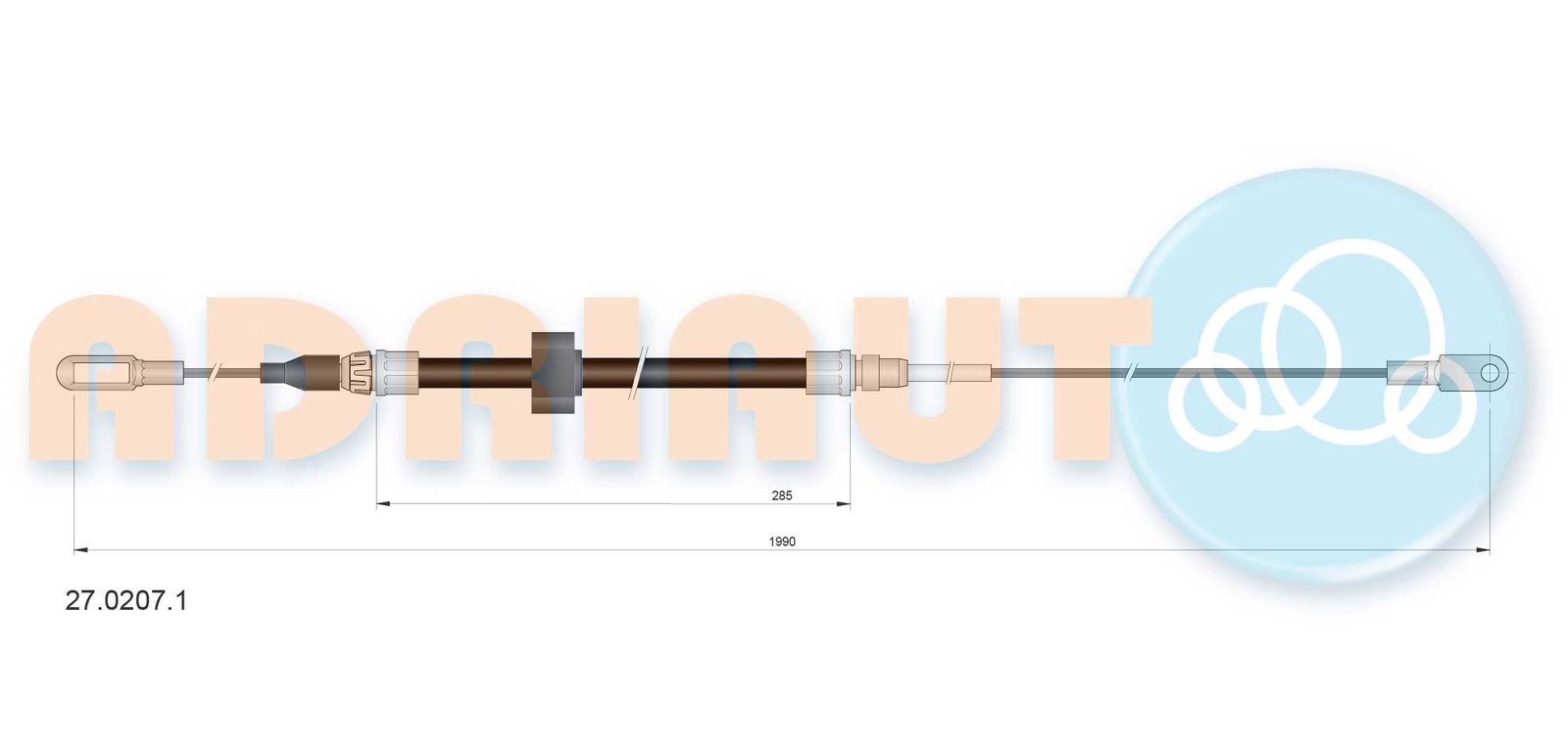 Cablu, frana de parcare ADRIAUTO 27.0207.1