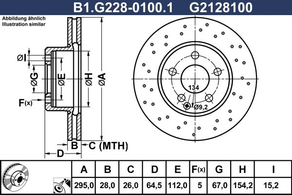 Tarcza hamulcowa GALFER B1.G228-0100.1