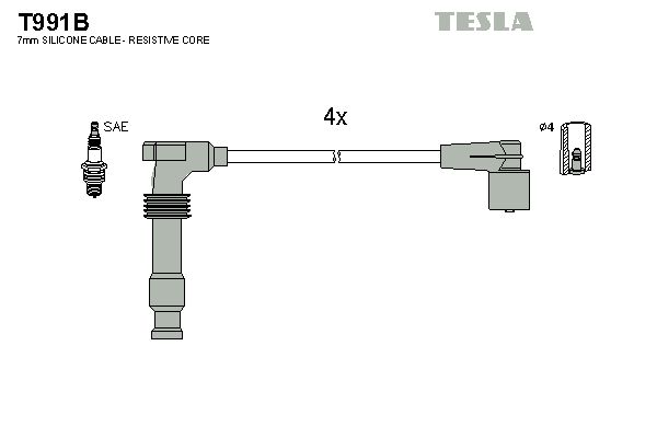 Sada kabelů pro zapalování TESLA T991B