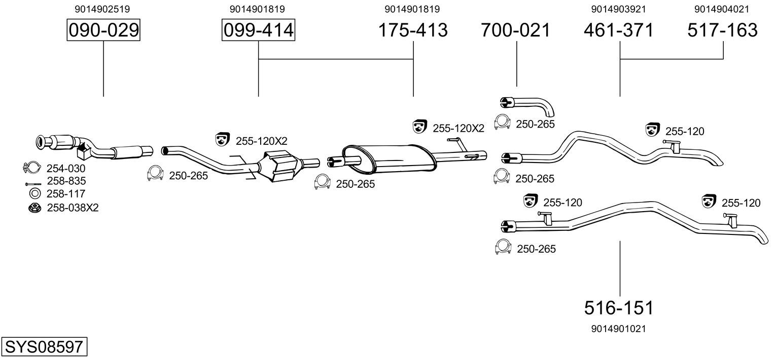 Układ wydechowy BOSAL SYS08597
