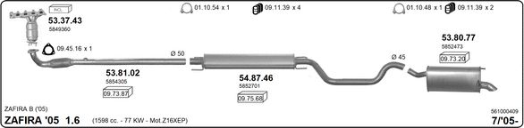 Układ wydechowy IMASAF 561000409