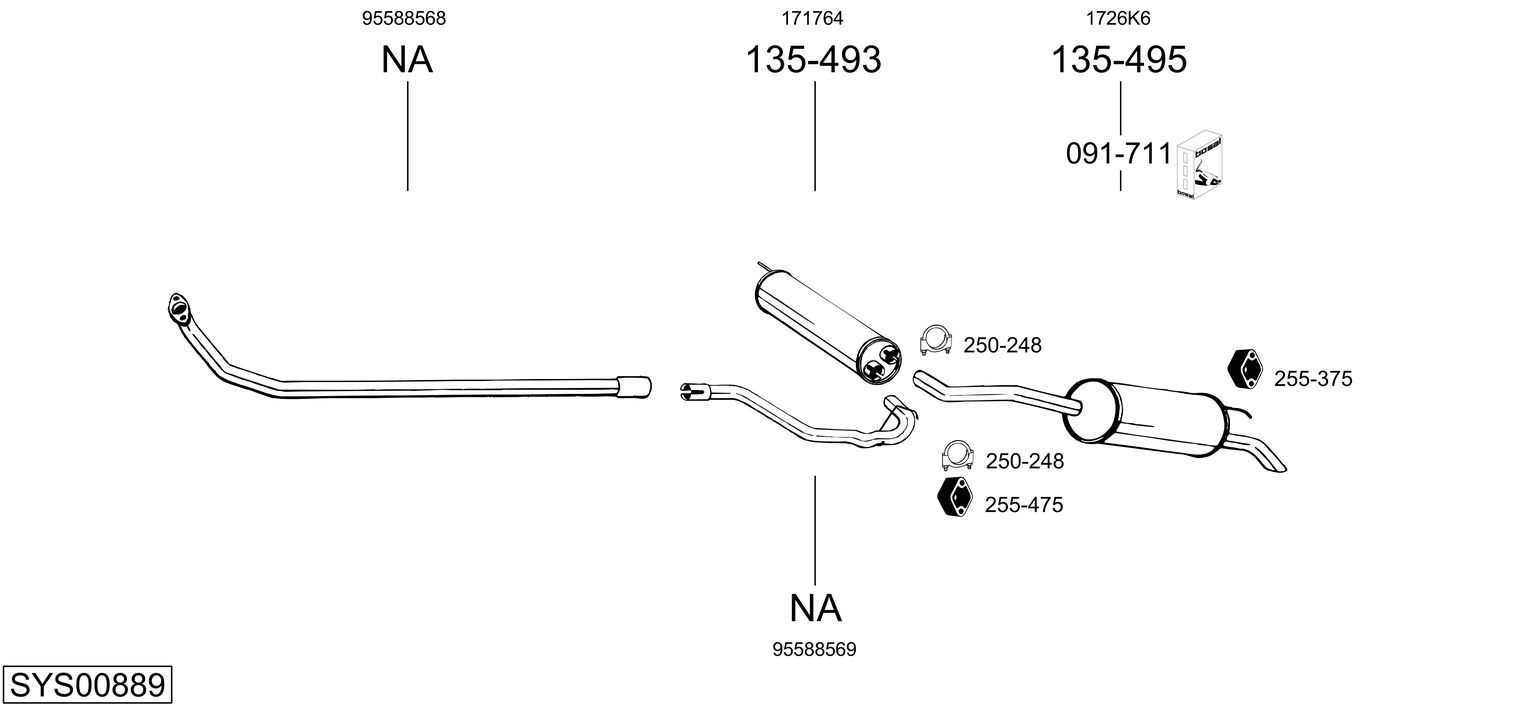 Układ wydechowy BOSAL SYS00889