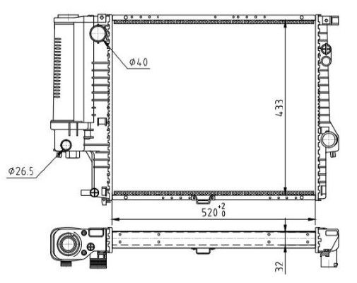 Radiator, racire motor MTR 13054501