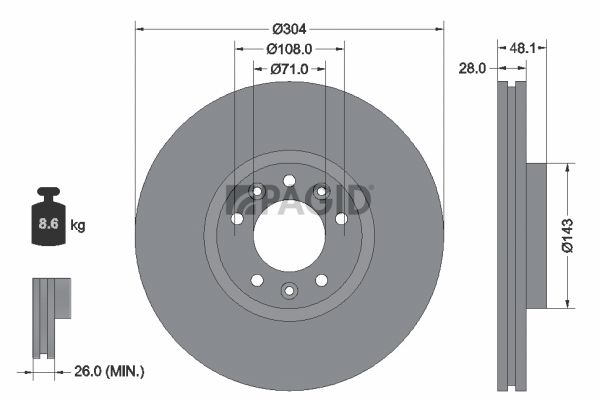 Tarcza hamulcowa PAGID 55323NC