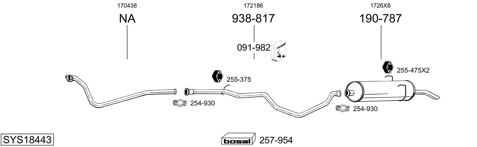Układ wydechowy BOSAL SYS18443