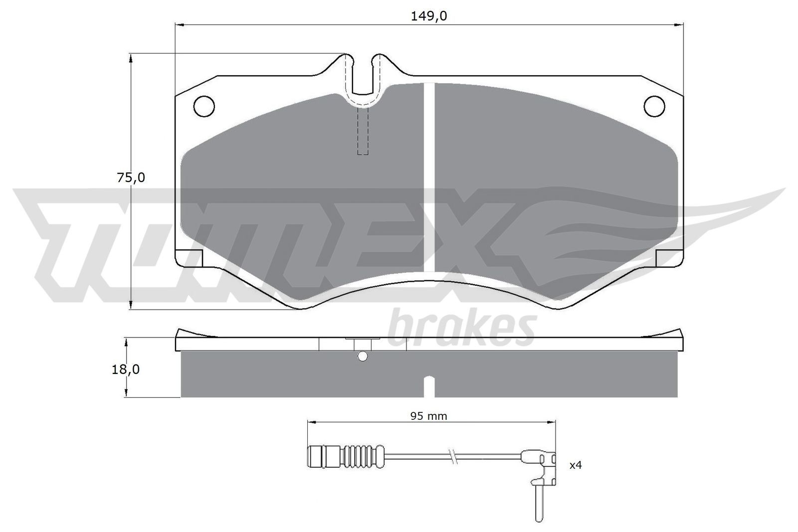 Sada brzdových destiček, kotoučová brzda TOMEX Brakes 10-202