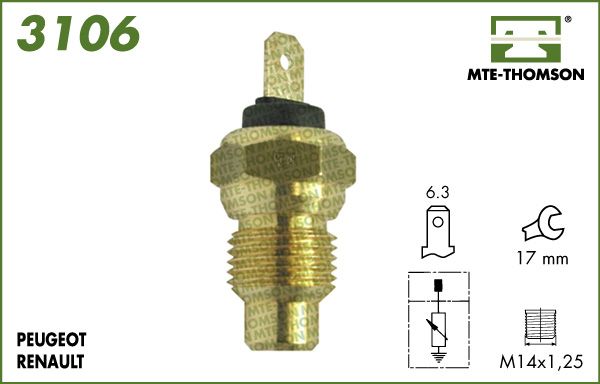 Czujnik, temperatura płynu chłodzącego MTE-THOMSON 3106