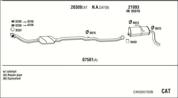 Układ wydechowy WALKER CIK005720B
