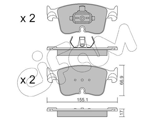 Zestaw klocków hamulcowych, hamulce tarczowe CIFAM 822-1383-0