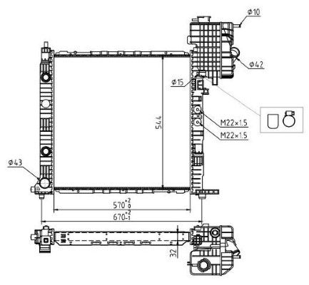 Radiator, racire motor MTR 13054726