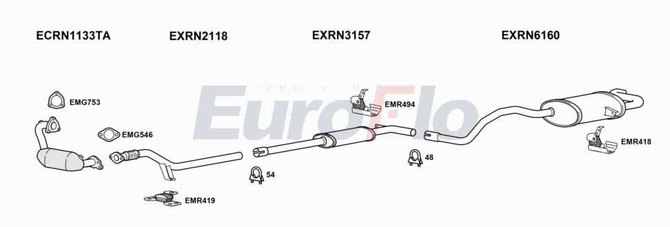 Układ wydechowy EUROFLO RNMEG121003B