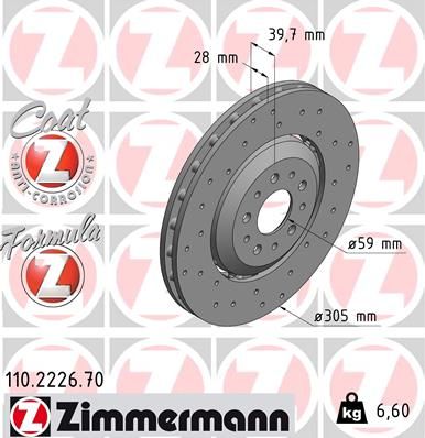 Disc frana ZIMMERMANN 110.2226.70