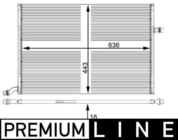 Nízkoteplotný chladič, chladič turbodúchadla MAHLE 8MK 376 908-111