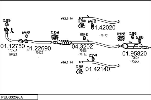 Układ wydechowy MTS PEUG32690A009466