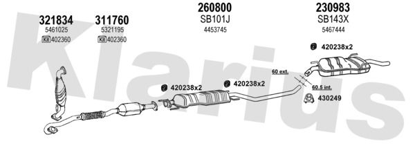 Układ wydechowy KLARIUS 750195E