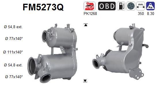 Filtr sadzy / filtr cząstek stałych, układ wydechowy AS FM5273Q