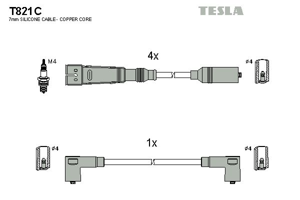 Sada kabelů pro zapalování TESLA T821C