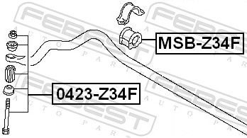 Levně Držák, Příčný stabilizátor FEBEST MSB-Z34F