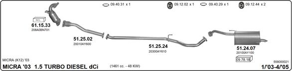 Układ wydechowy IMASAF 558000021