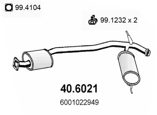 Tłumik środkowy ASSO 40.6021