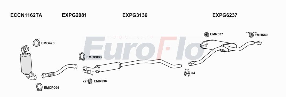 Układ wydechowy EUROFLO PG308161026