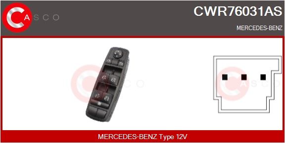 Spínač, zvedací zařízení oken CASCO CWR76031AS