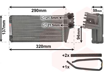 Výměník tepla, vnitřní vytápění VAN WEZEL 40006227