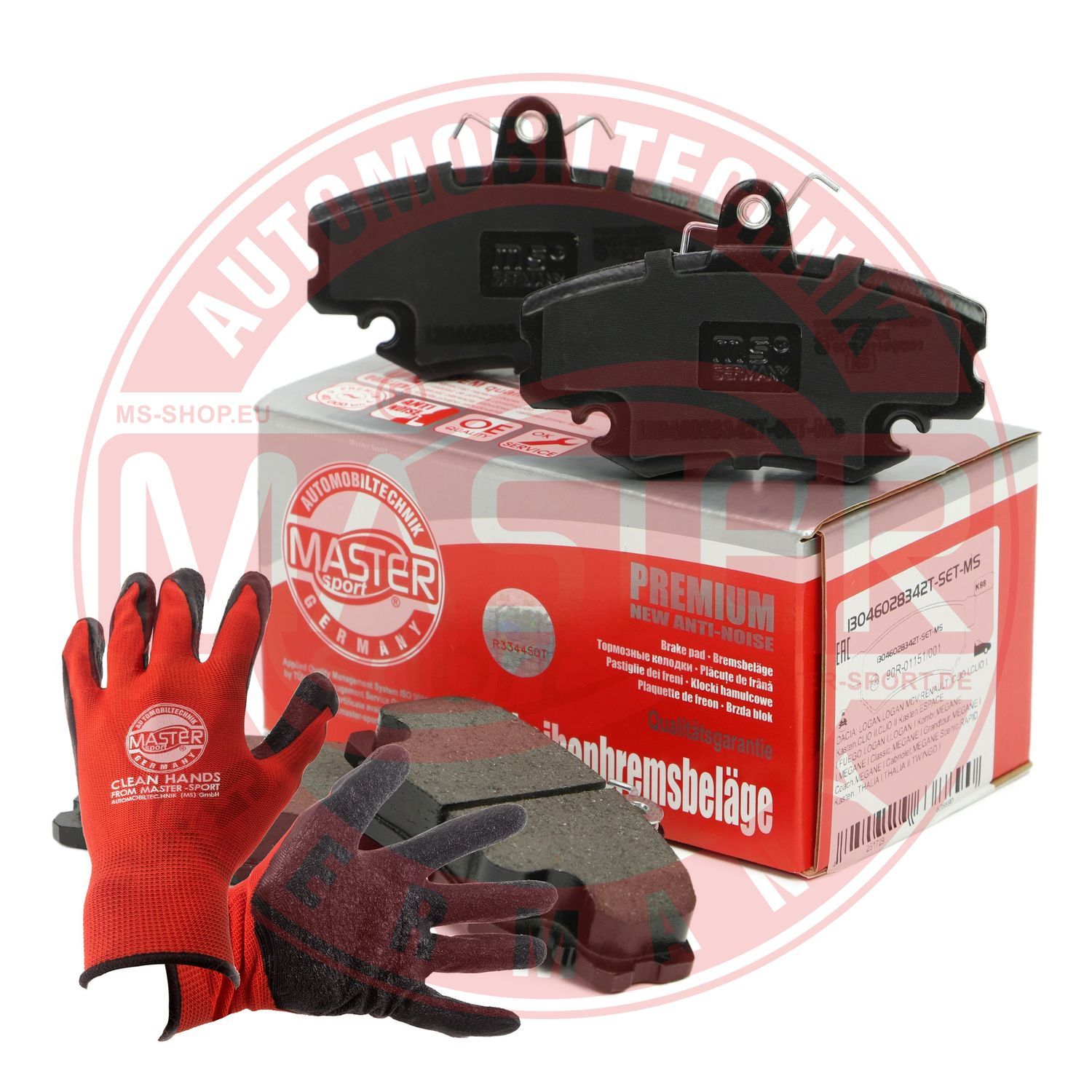 Zestaw klocków hamulcowych, hamulce tarczowe MASTER-SPORT GERMANY 13046028342T-SET-MSP